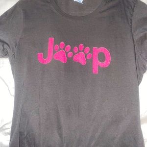 PINK JEEP PAW PRINT LOGO TEE